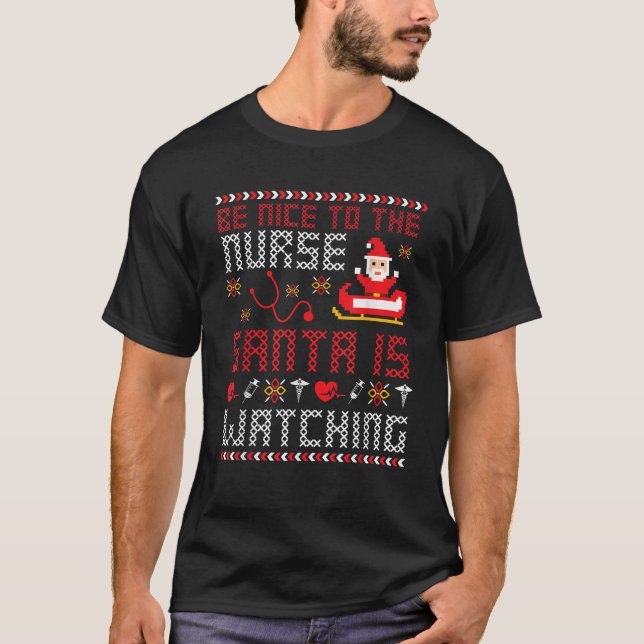 Christmas Santa Nurse Ugly Christmas Sweater  (Front)