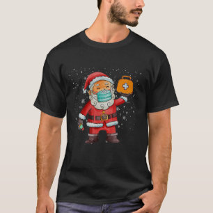 Christmas Santa Nurse With Stethoscope And Syringe T-Shirt