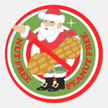 Christmas Santa Nut-Free Peanut-Free Stickers