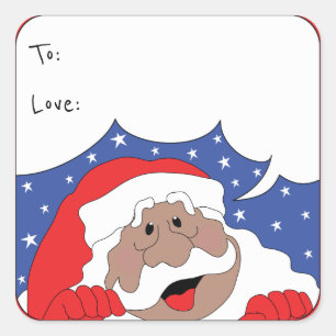 Christmas Santa of Colour Says Square Sticker