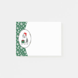 Christmas Santa Old English Sheepdog (Grey 1) Cute Post-it Notes