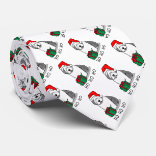 Christmas Santa Old English Sheepdog (Grey 1) Cute Tie
