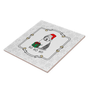 Christmas Santa Old English Sheepdog (Grey 1) Cute Tile