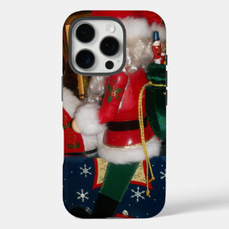 Christmas Santa on a Horse with Snow Art Print iPhone 16 Pro Case