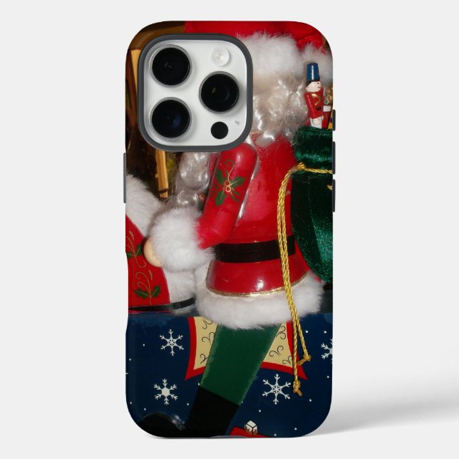 Christmas Santa on a Horse with Snow Art Print Case-Mate iPhone Case (Back)