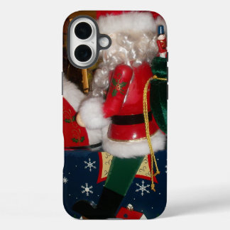 Christmas Santa on a Horse with Snow Art Print iPhone 16 Plus Case