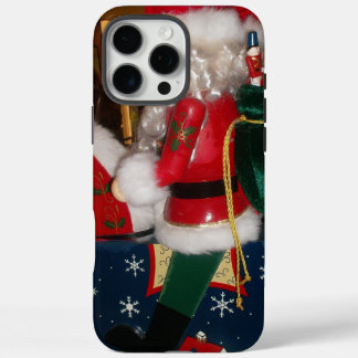 Christmas Santa on a Horse with Snow Art Print iPhone 16 Pro Max Case