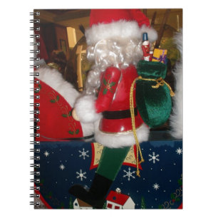 Christmas Santa on a Horse with Snow Art Print Notebook