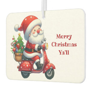 Christmas Santa On A Scooter Car Air Freshener