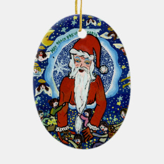 Christmas Santa Ornament - World Peace