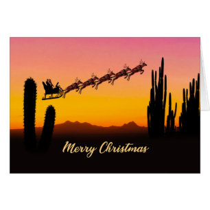 Christmas Santa Over Desert