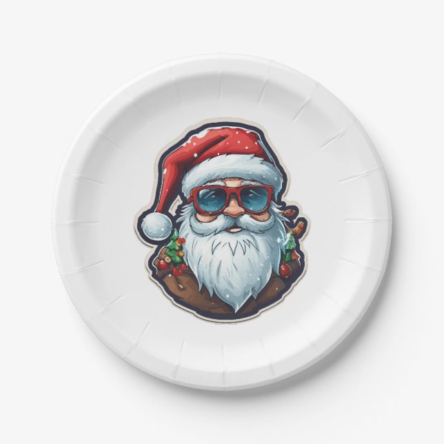 Christmas Santa Paper Plate (Front)