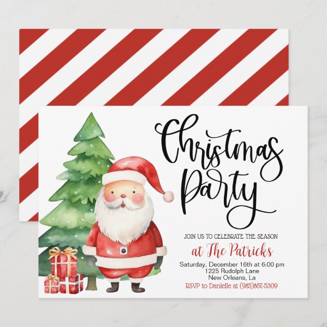 Christmas Santa Party Invitation (Front/Back)