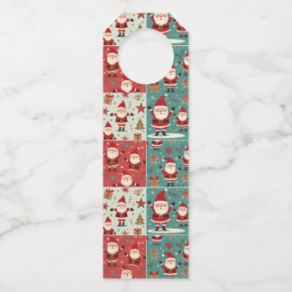 Christmas Santa Pattern Bottle Tags