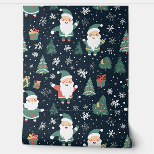 Christmas Santa Pattern Wallpaper