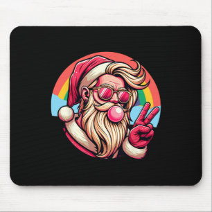 Christmas Santa Peace Pink Xmas Bubble Gum Gay Rai Mouse Mat
