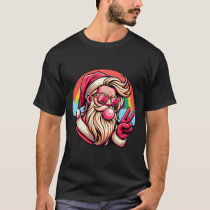 Christmas Santa Peace Pink Xmas Bubble Gum Gay Rai T-Shirt