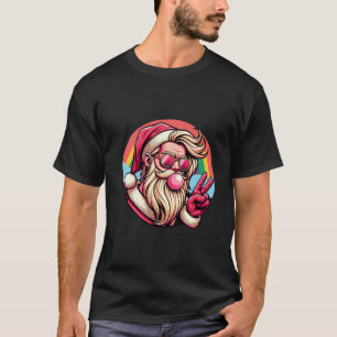 Christmas Santa Peace Pink Xmas Bubble Gum Gay Rai T-Shirt