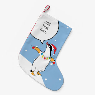 Christmas Santa Penguin Says Small Christmas Stocking