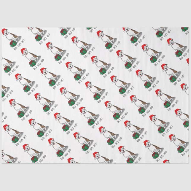 Christmas Santa Pit Bull (lt brindle white 3) Cute Tissue Paper (Front)