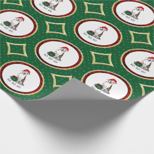 Christmas Santa Pit Bull (lt brindle white 3) Cute Wrapping Paper