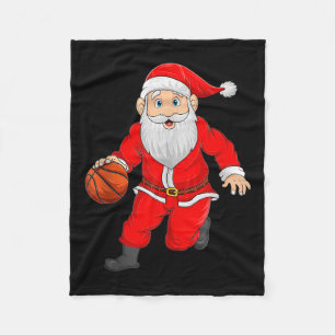 Christmas Santa Playing Basketball Xmas Funny Srts Fleece Blanket