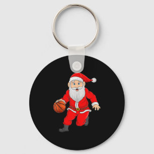 Christmas Santa Playing Basketball Xmas Funny Srts Key Ring
