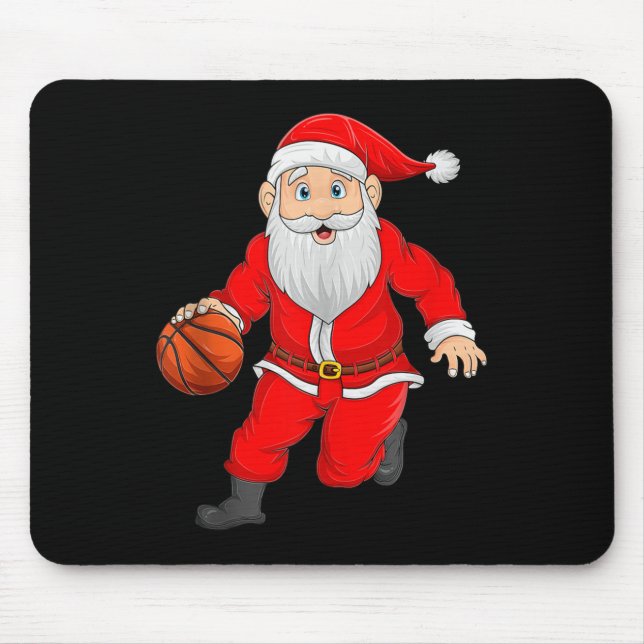Christmas Santa Playing Basketball Xmas Funny Srts Mouse Mat (Front)
