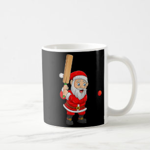 Christmas Santa Playing Cricket Xmas Funny Srts Pl Coffee Mug