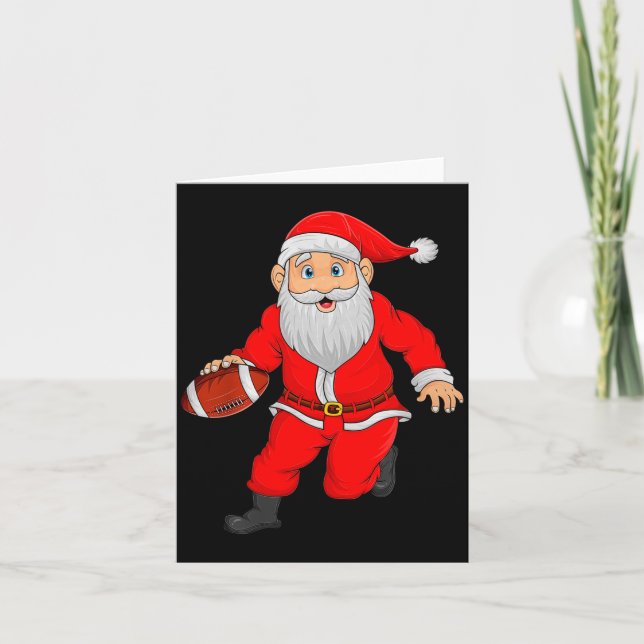 Christmas Santa Playing Football Xmas Funny Srts P Card (Front)