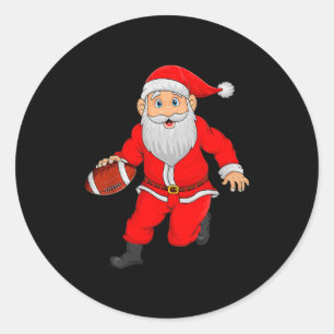 Christmas Santa Playing Football Xmas Funny Srts P Classic Round Sticker