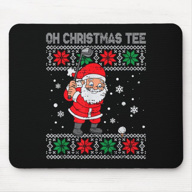 Christmas Santa Playing Golf Xmas Golfer For Mens  Mouse Mat (Front)