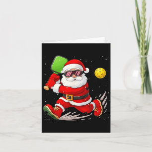 Christmas Santa Playing Pickleball Pajama Toddler Card
