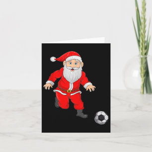 Christmas Santa Playing Soccer Football Xmas Srts Card