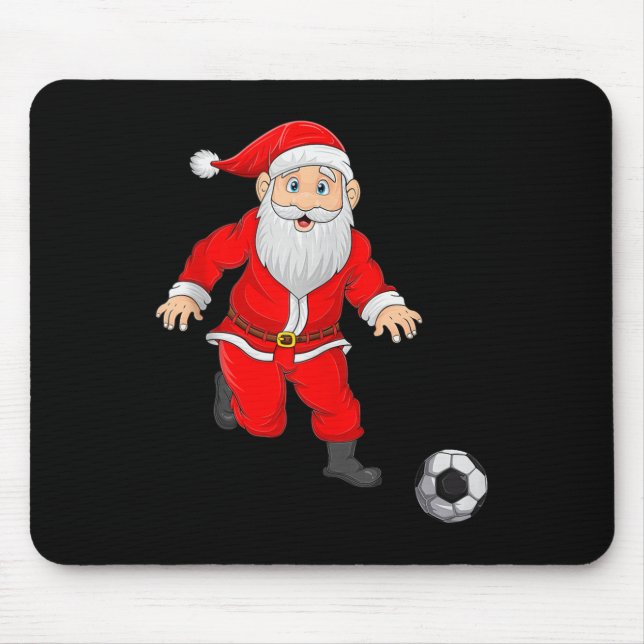 Christmas Santa Playing Soccer Football Xmas Srts  Mouse Mat (Front)
