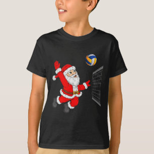 Christmas Santa Playing Volleyball Xmas Funny Srts T-Shirt