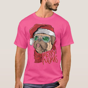Christmas Santa Pug Merry Pugmas Cute Pug Lover C T-Shirt
