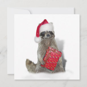 Christmas Santa Racoon Bandit Invitation