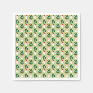 Christmas Santa Red and Green Festive Napkin