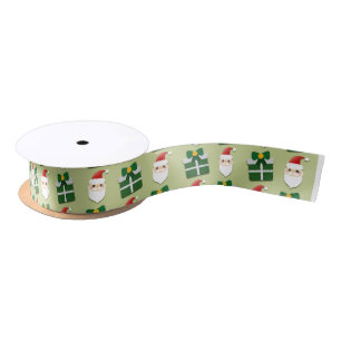 Christmas Santa Red and Green Festive Satin Ribbon