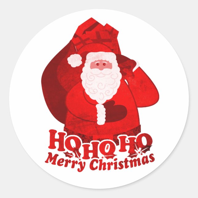 Christmas Santa red graphic art sticker (Front)