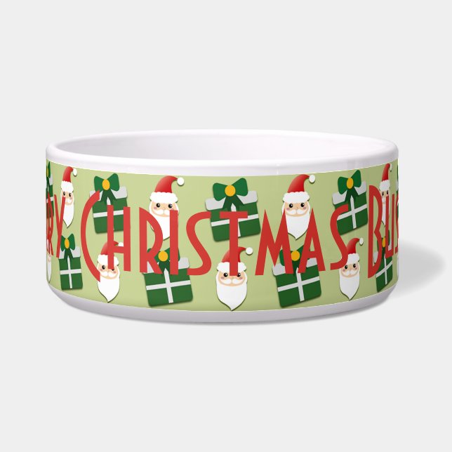 Christmas Santa Red Green Festive Personalise Pet (Front)