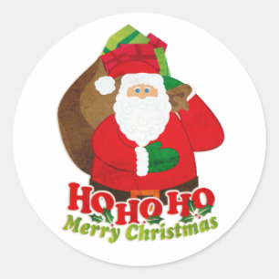 Christmas Santa red & green sticker