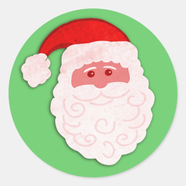 Christmas Santa red & green sticker (Front)