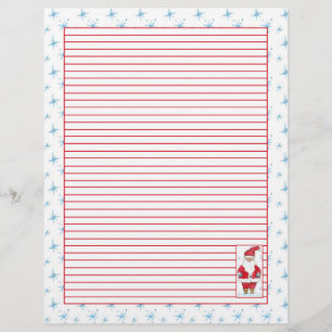 Christmas Santa Red Lined Snowflakes