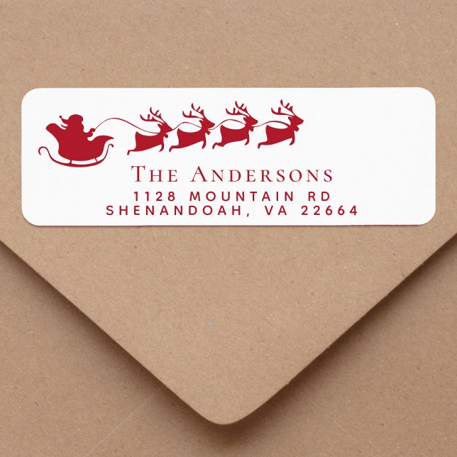 Christmas Santa Reindeer Return Address (Creator Uploaded)
