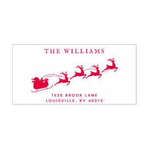 Christmas Santa Reindeer Return Address Self-inking Stamp