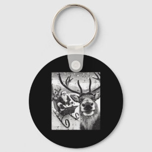 Christmas Santa Reindeer Selfie Funny Xmas Men Wom Key Ring