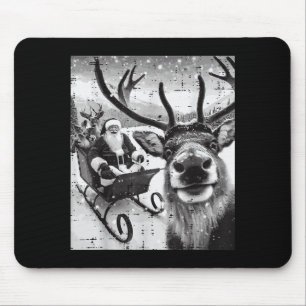 Christmas Santa Reindeer Selfie Funny Xmas Men Wom Mouse Mat