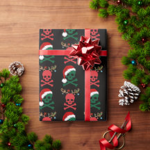 Christmas Santa Reindeer Skull and Bones